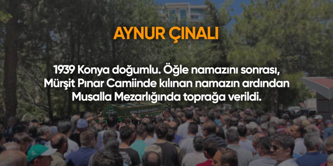 Konya'da bugün vefat edenler | 27 Ağustos 2025 12